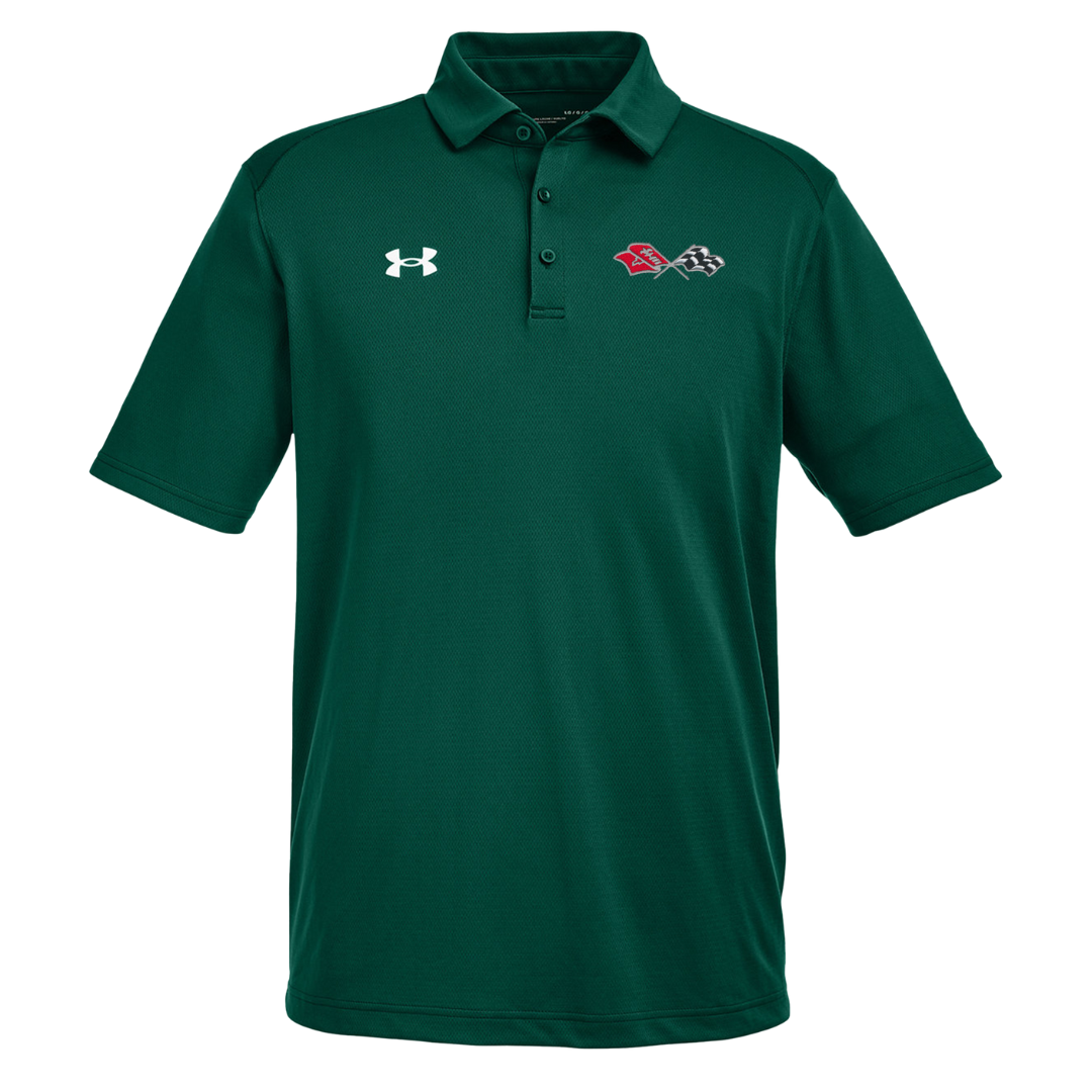 Men s C3 Corvette Under Armour Tech Polo Shirt Small Green