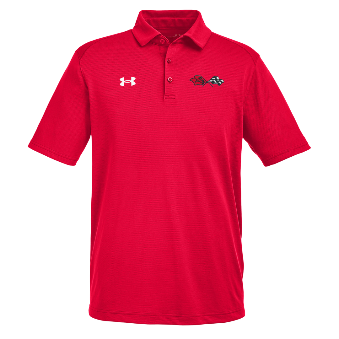 Men s C3 Corvette Under Armour Tech Polo Shirt Small Red