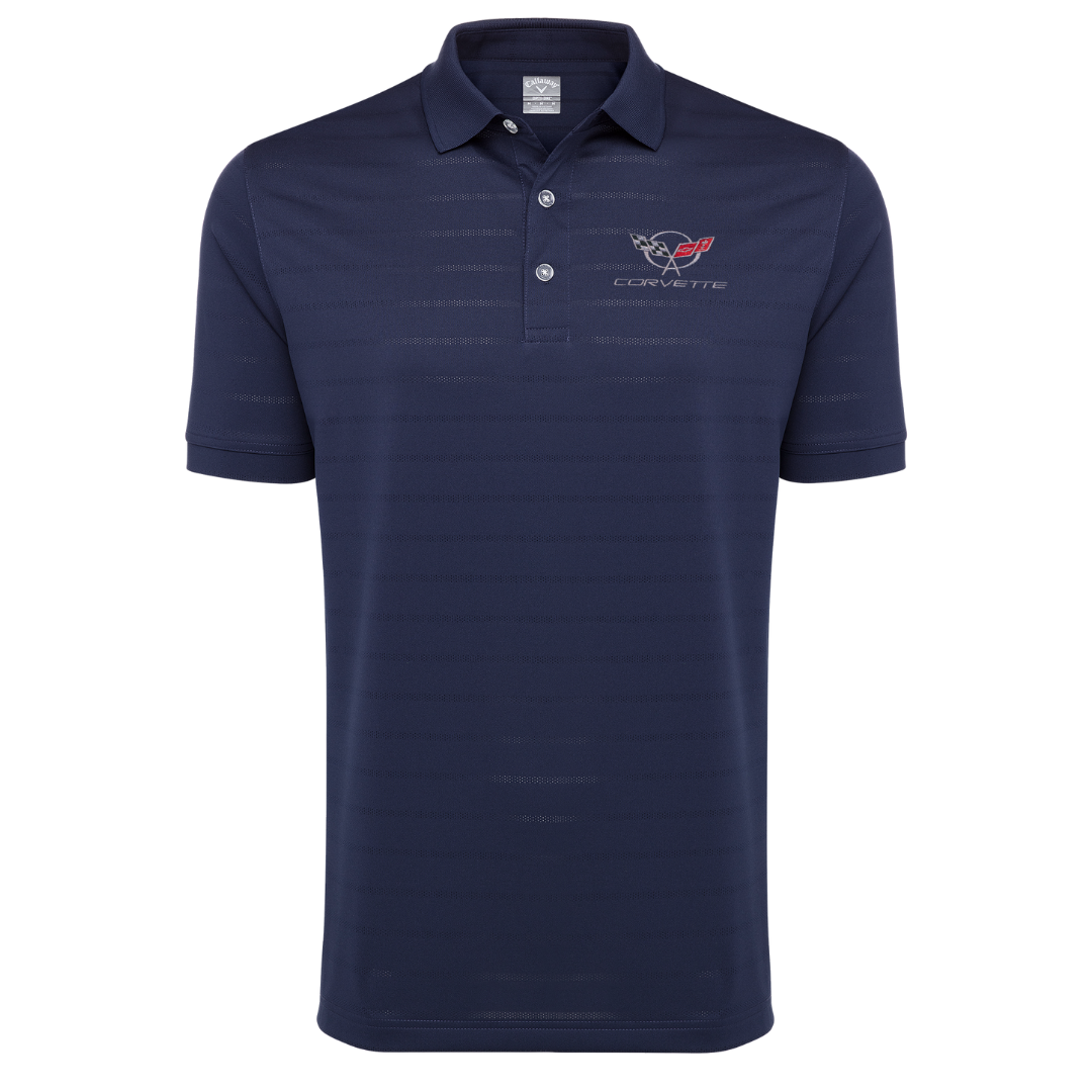 C5 Men's Corvette Stretch Half Zip Pullover & Callaway Opti-Vent Golf Polo Shirt Bundle - Navy