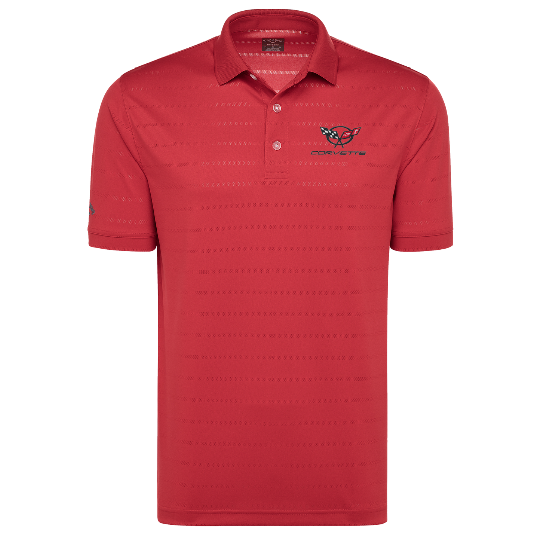 C5 Men's Corvette Stretch Half Zip Pullover & Callaway Opti-Vent Golf Polo Shirt Bundle - Red