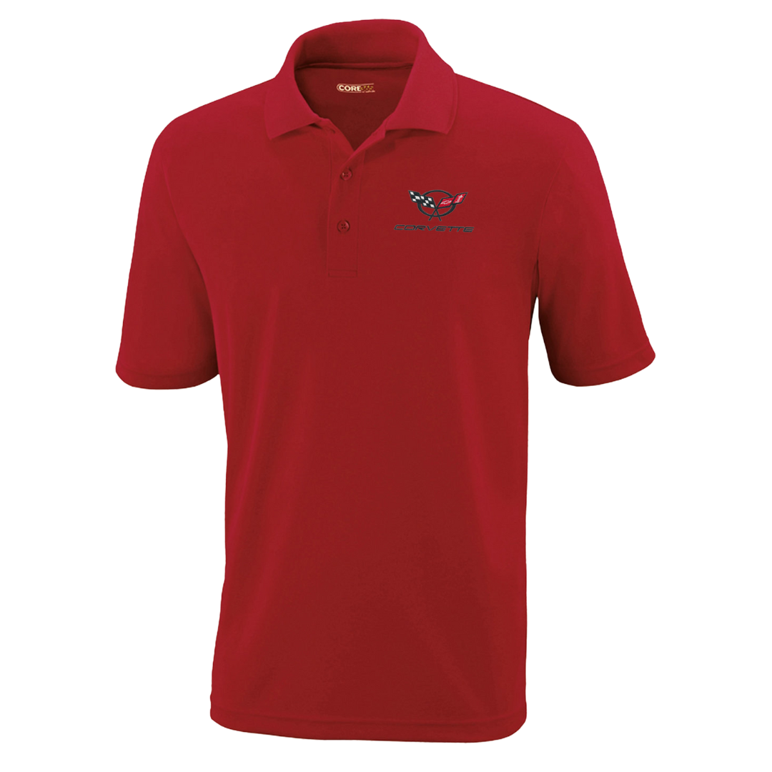 Men s C5 Corvette Core365 Polo Shirt Small Red