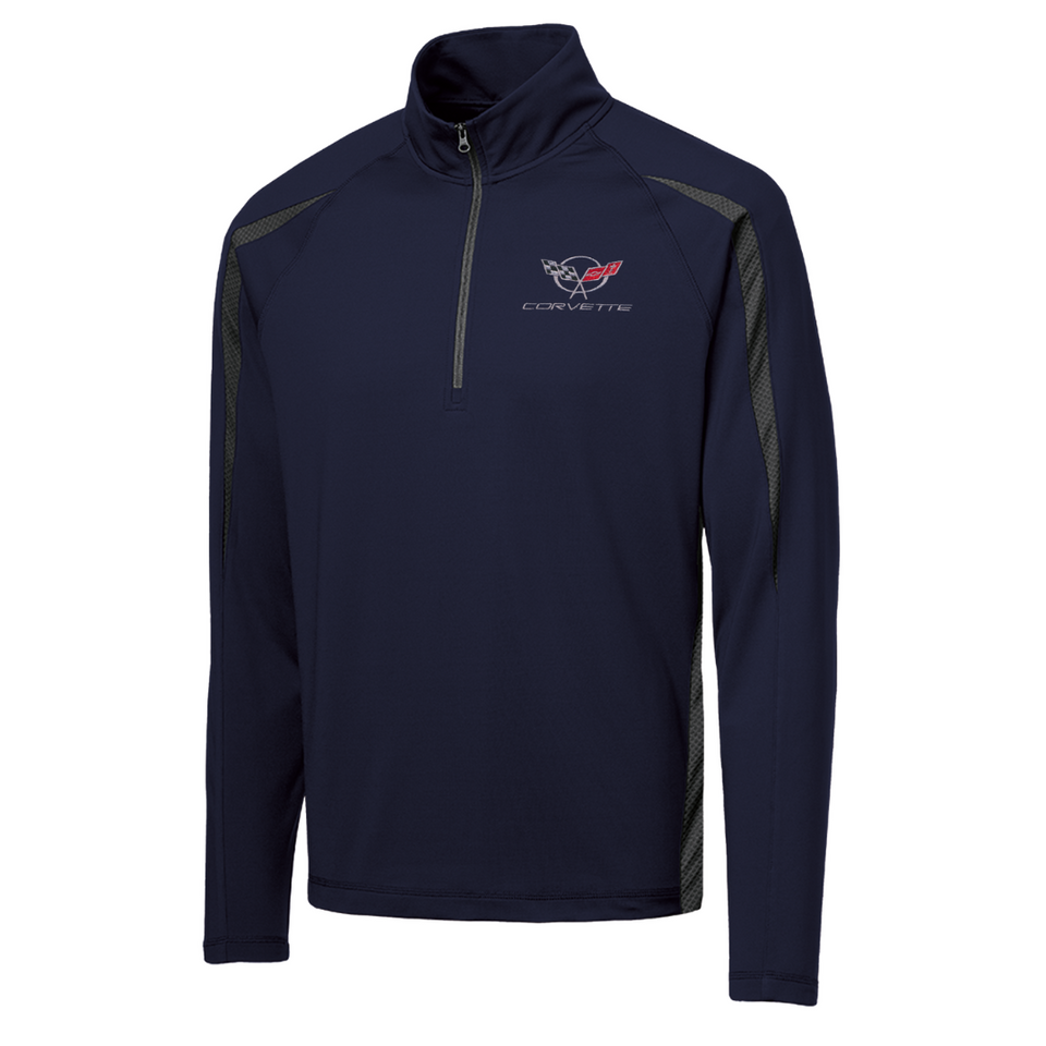C5 Men's Corvette Stretch Half Zip Pullover & Callaway Opti-Vent Golf Polo Shirt Bundle - Navy