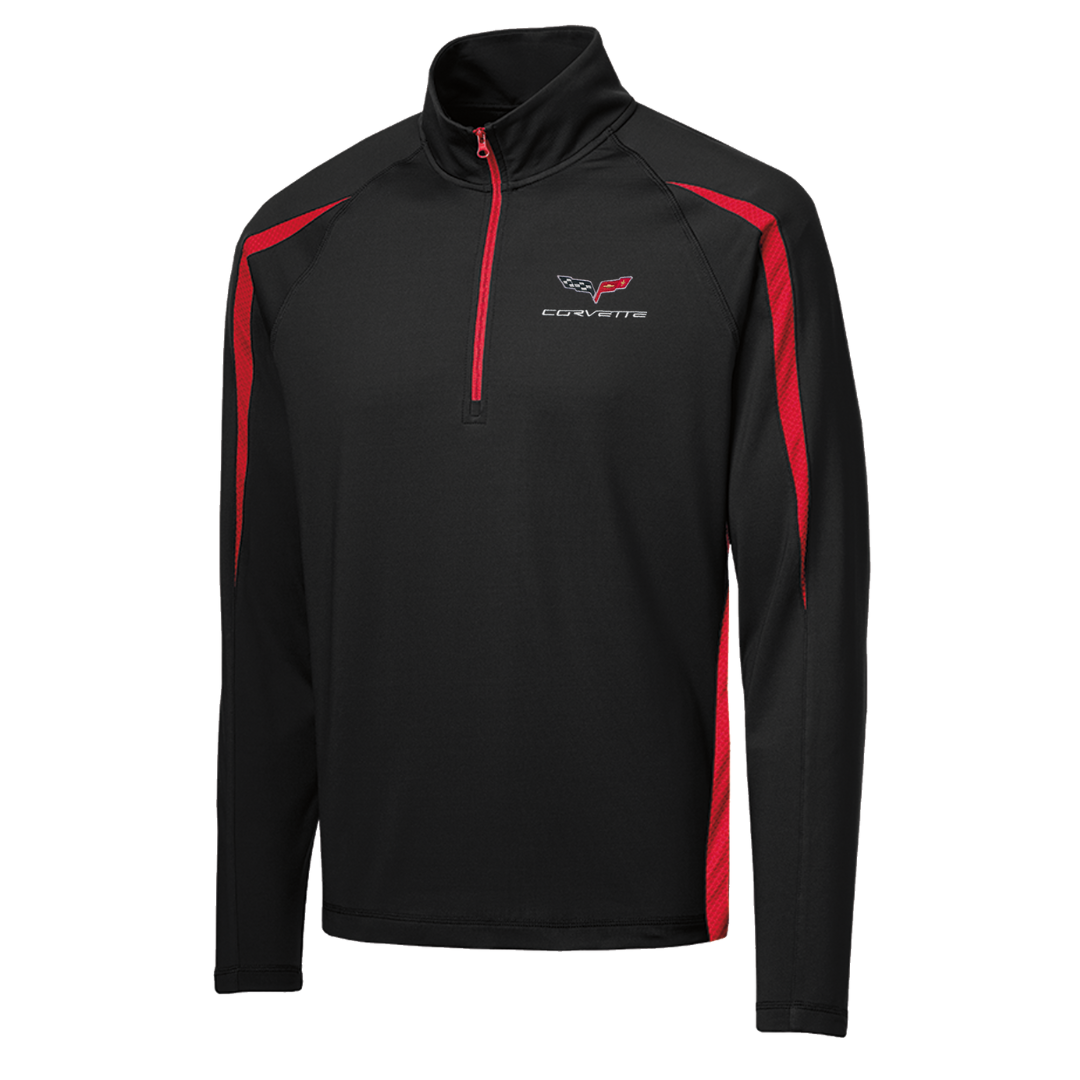 mens-c6-corvette-stretch-half-zip-pullover