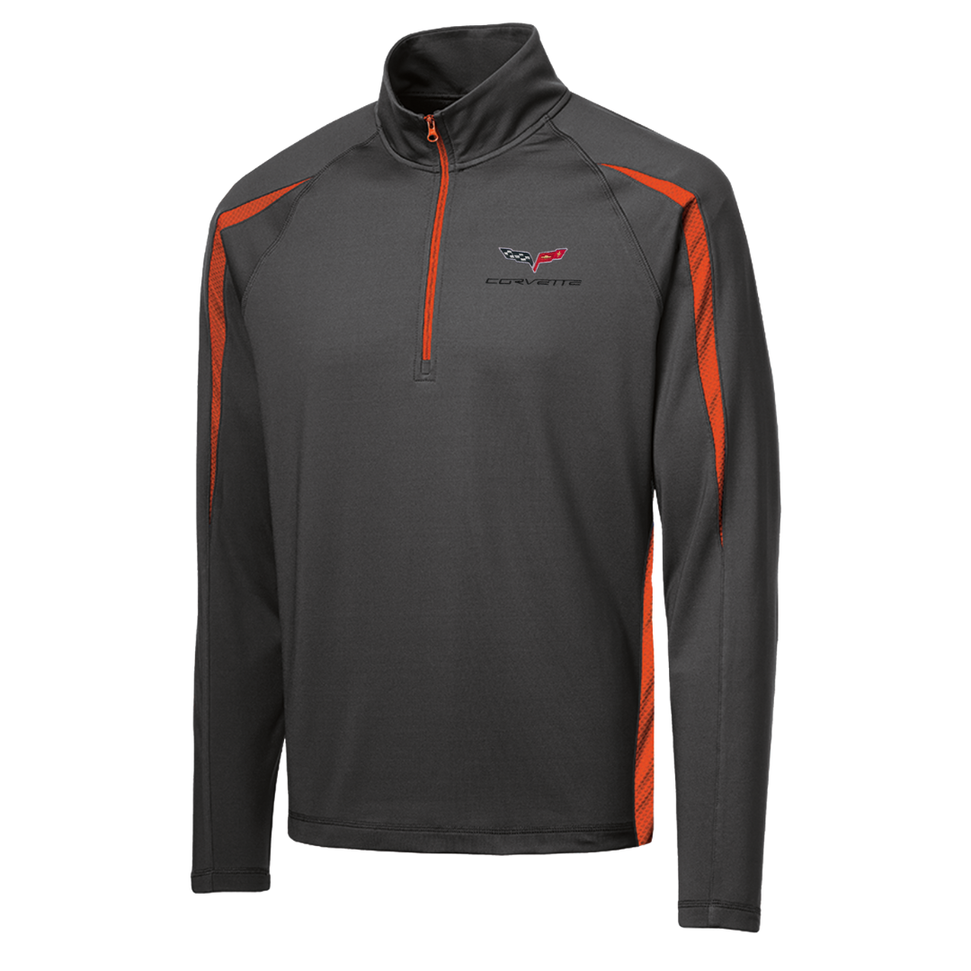 mens-c6-corvette-stretch-half-zip-pullover
