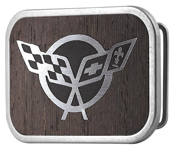 Corvette C5 Framed Marquetry Black Walnut/Metal - Matte Rock Star Buckle