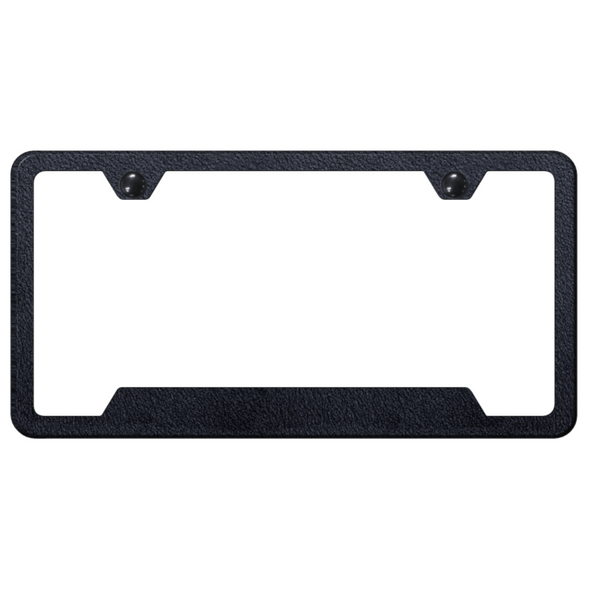 rugged-black-license-plate-frame-powder-coated-stainless-steel