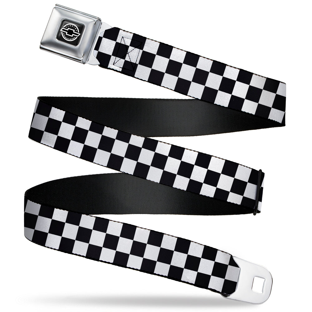 Chevy Checkered Black & White Seatbelt Belt