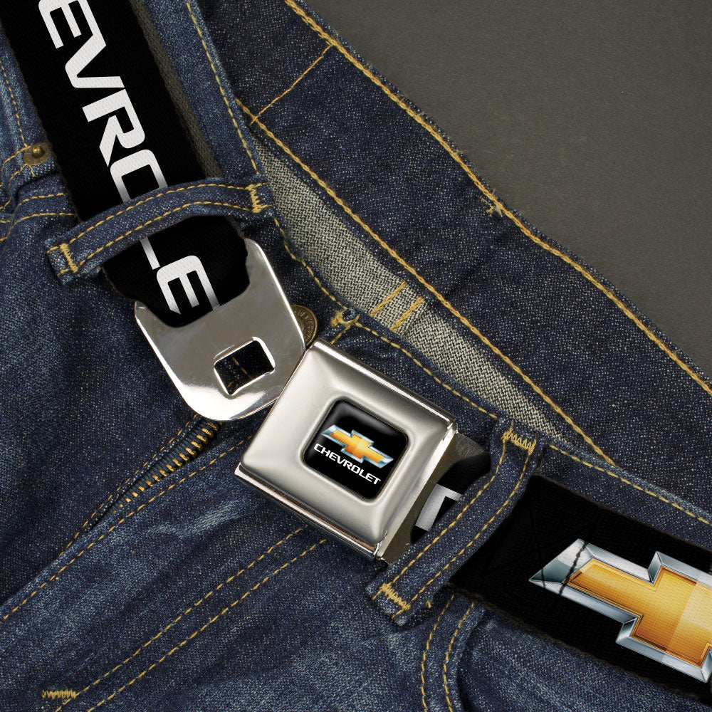 Chevy Bowtie Black & Gold Seatbelt Belt