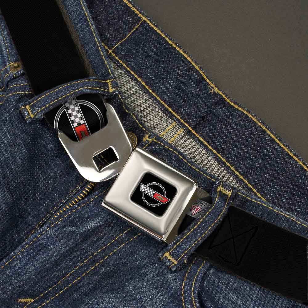 Corvette C4 Checker Bowtie Logo Seatbelt Belt - C4 Webbing
