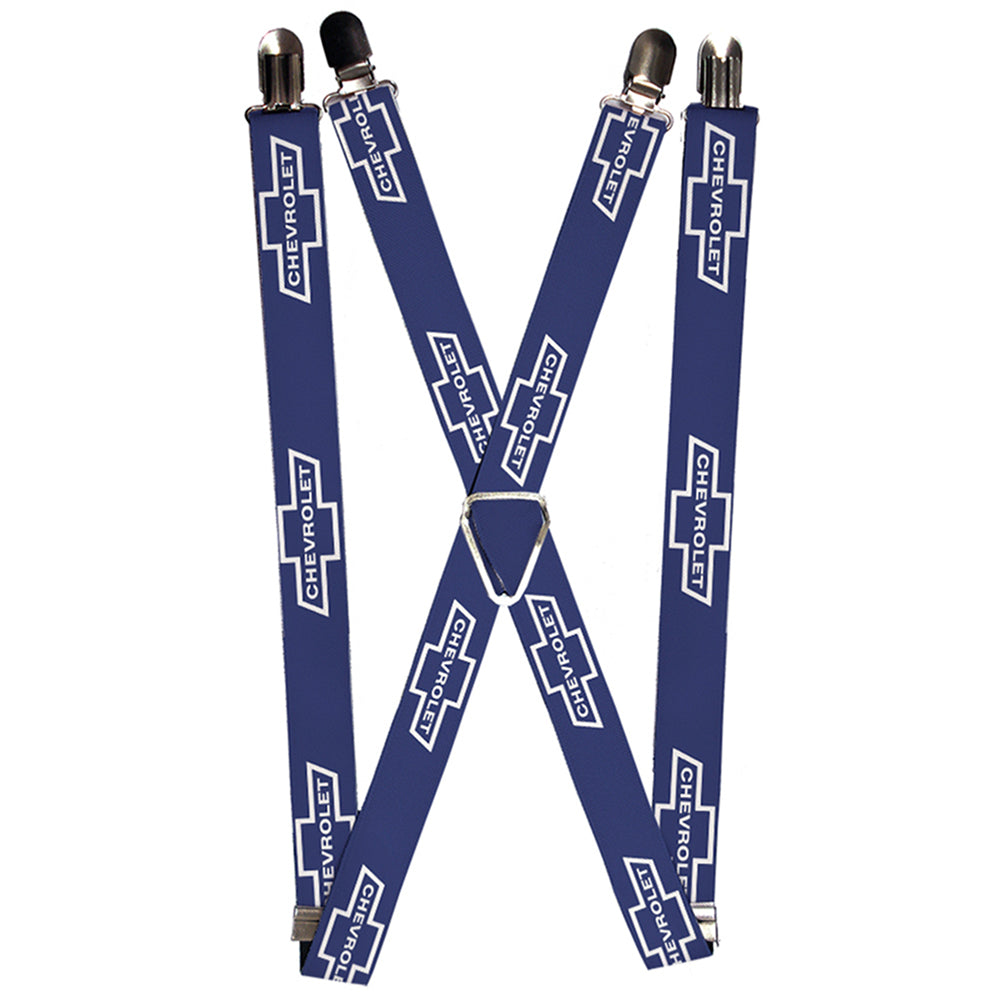 1965 Chevrolet Bowtie Blue & White Suspenders - 1.0"