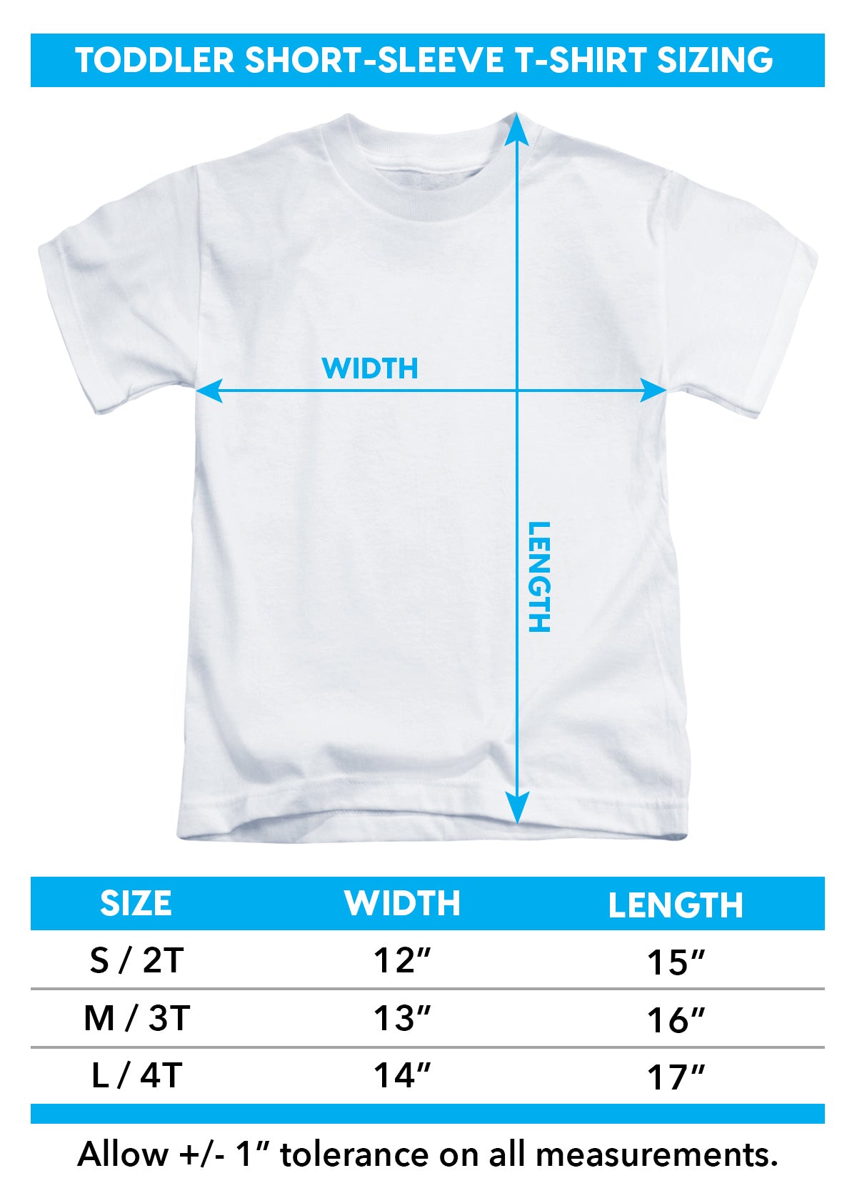 Toddler t-shirt size chart
