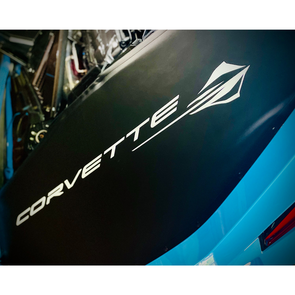 The Original C8 Corvette Trunk Cover - Crossed Flags Logo