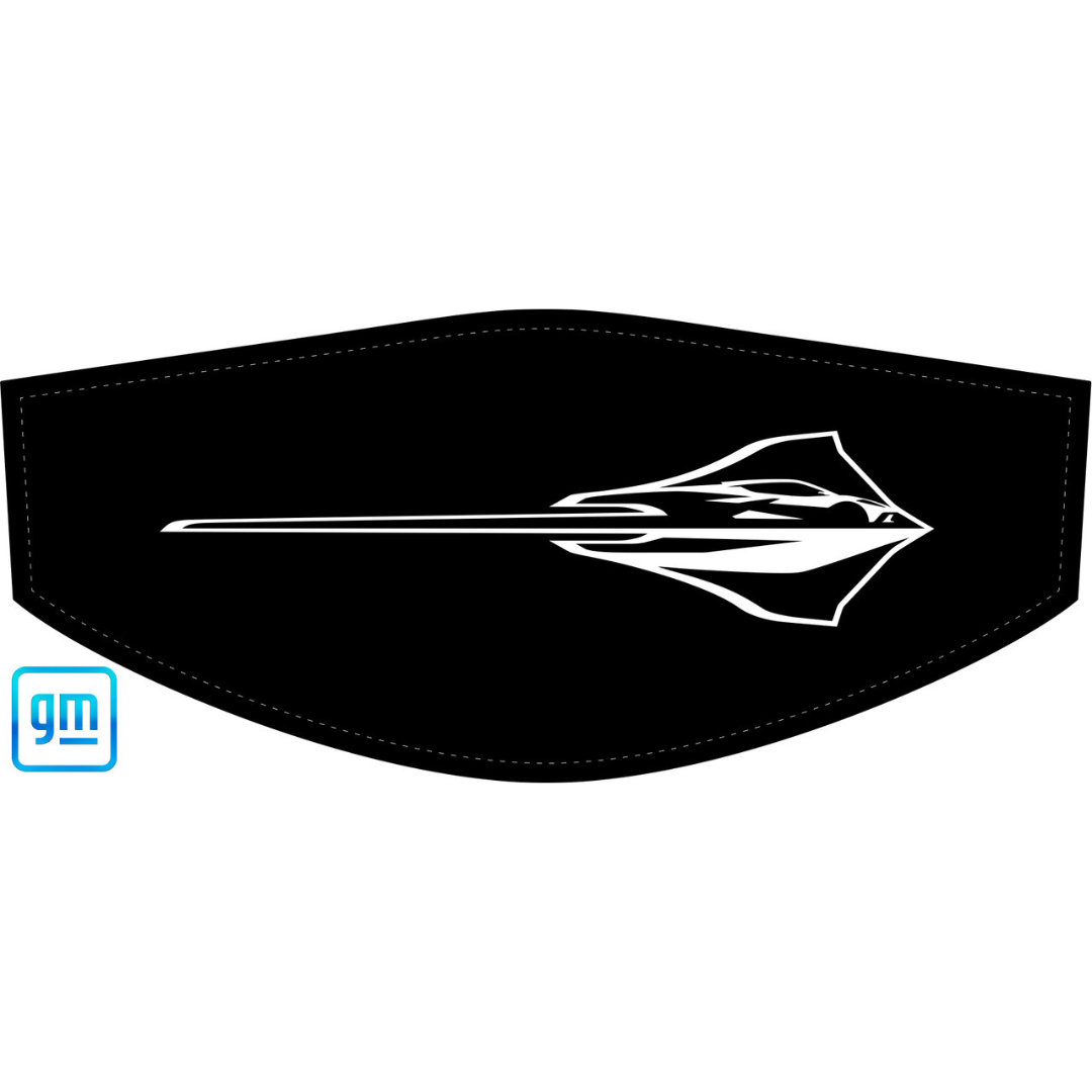 The Original C8 Corvette Trunk Cover - White Stingray Fish / Gesture Logo
