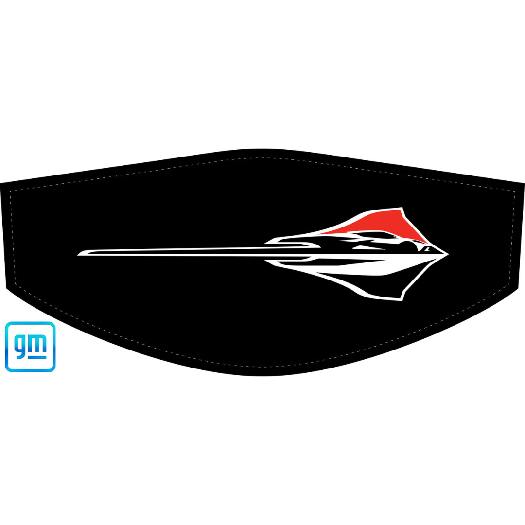 The Original C8 Corvette Trunk Cover - White and Red Stingray Fish Logo