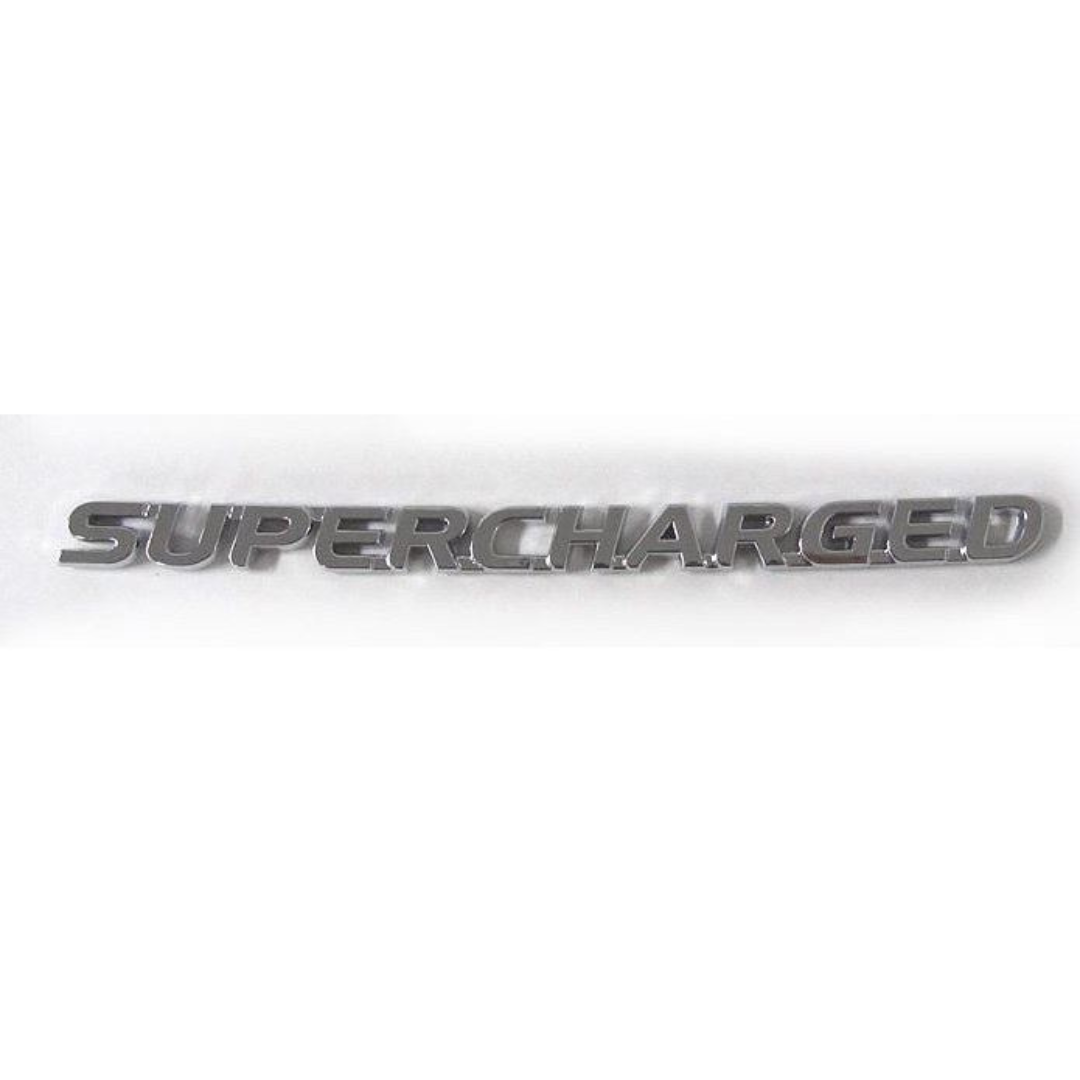 1953-2025 Universal Chrome Supercharged Badge Emblem - Pair - CA
