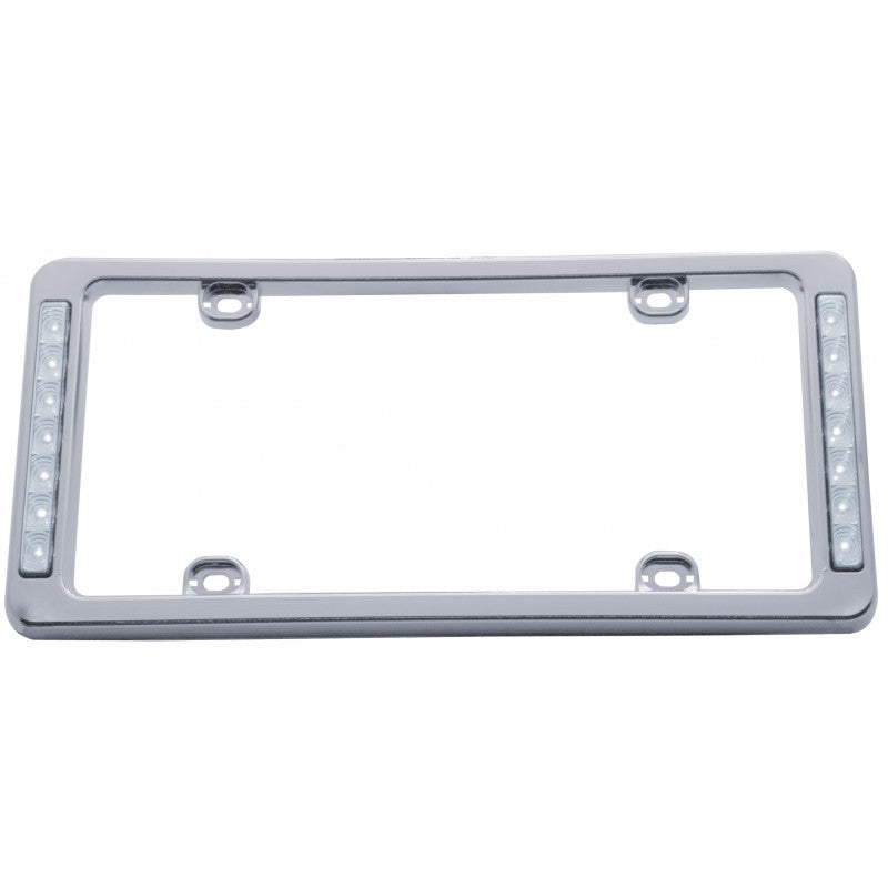 1953-2025 Universal Chrome License Plate Frame W/White LEDs - CA-UN4093-Corvette-Store-Online