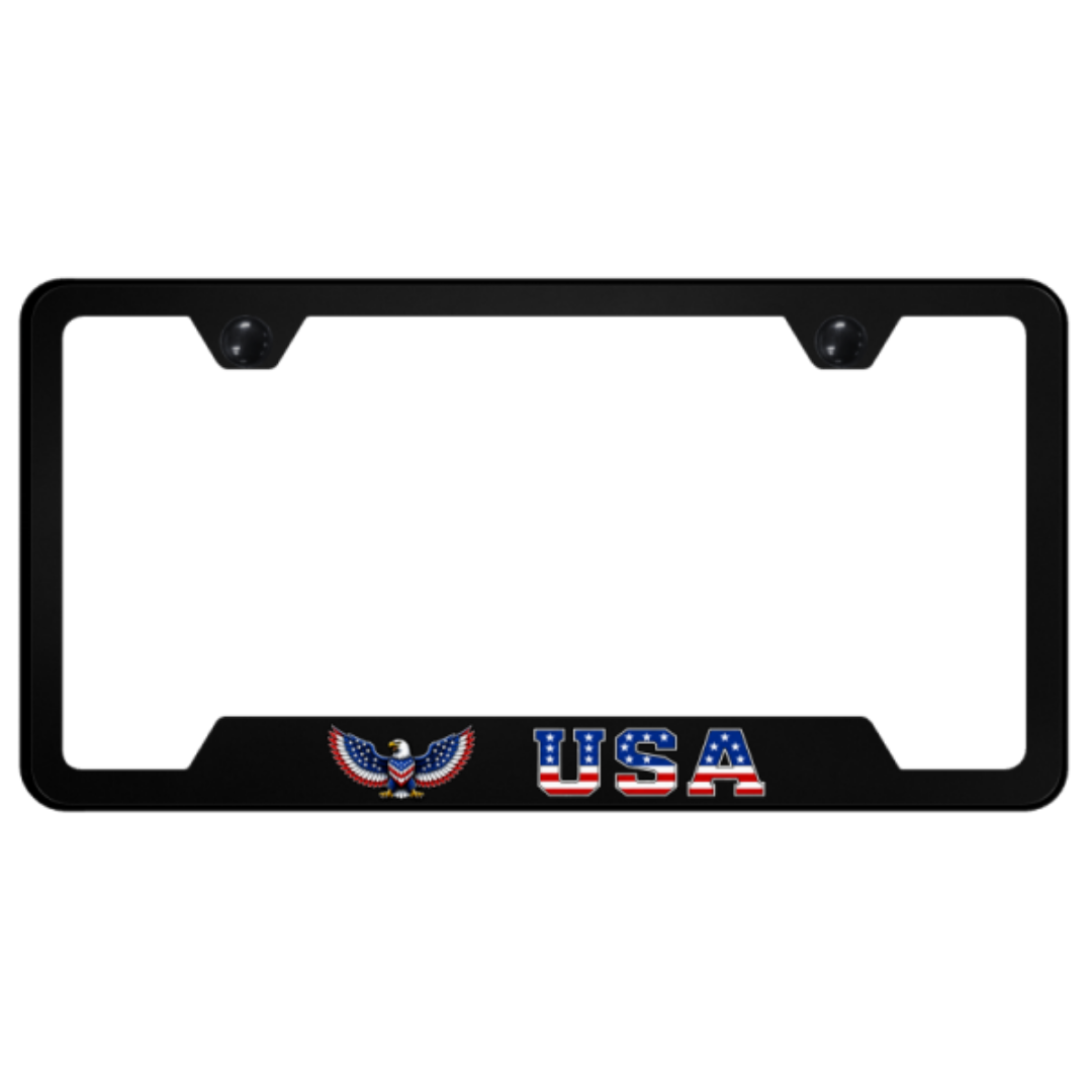USA Eagle License Plate Frame | UV Print on Black