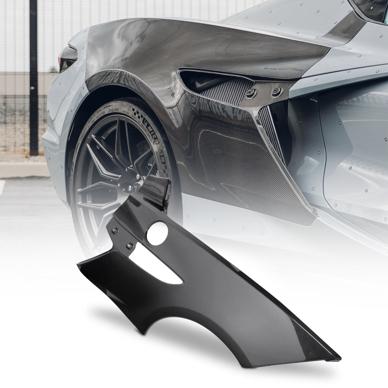 2023-2026 Corvette C8 Type-ZR1 Carbon Fiber Rear Quarter Panel Shell For Z06/E-Ray (Pair)