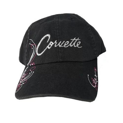 corvette-glitter-script-ladies-cap