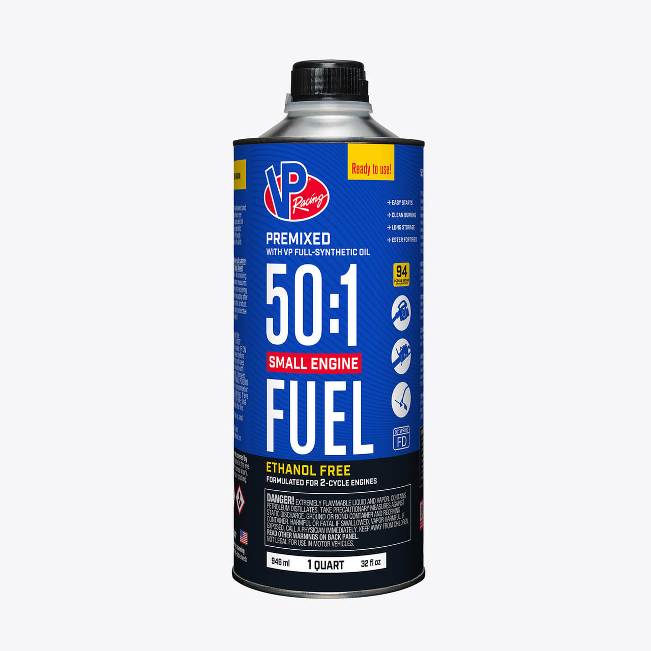 VP Racing 50:1 Fuel Mix: Premixed Ethanol-Free 94 Octane