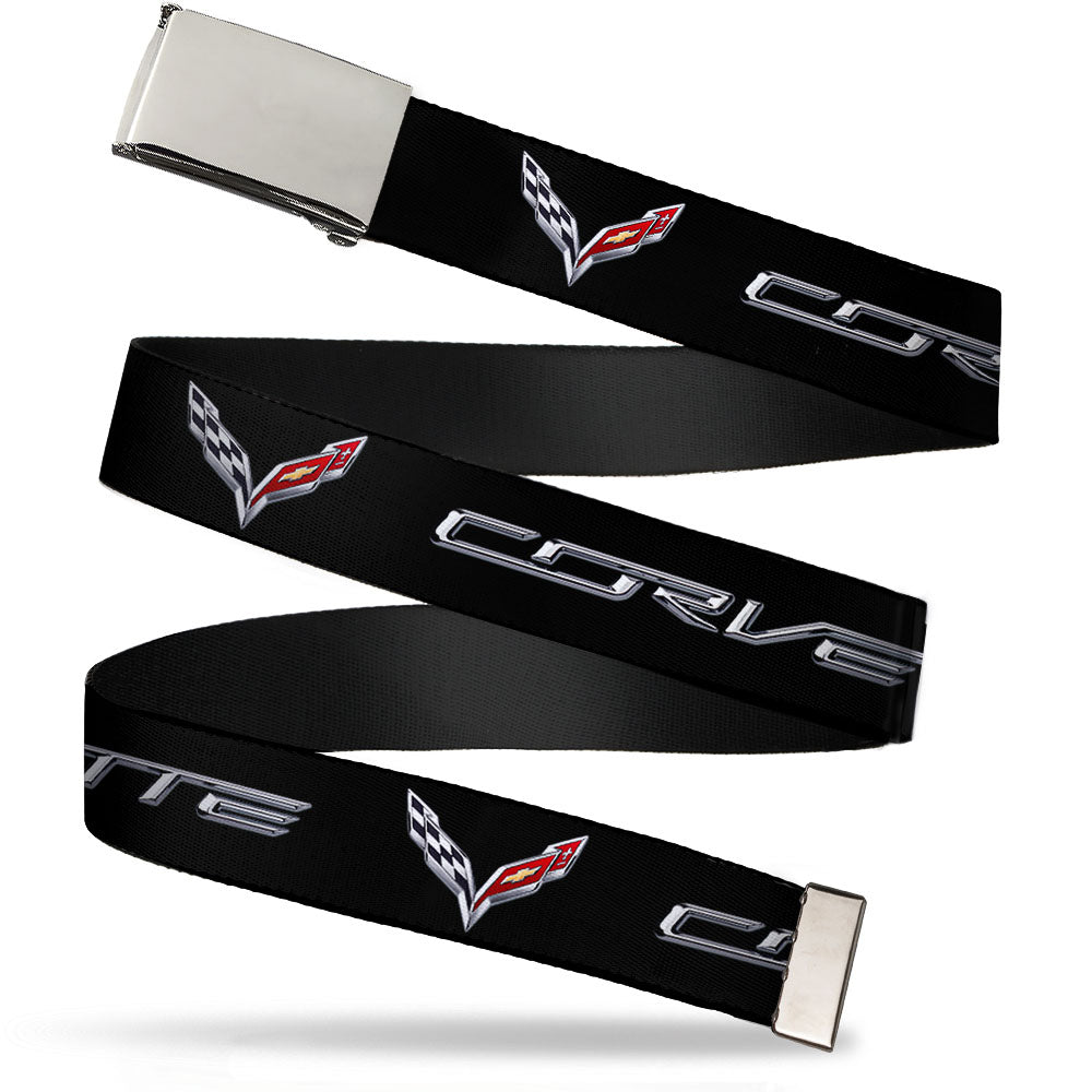 Corvette C7 Chrome Buckle - Web Belt