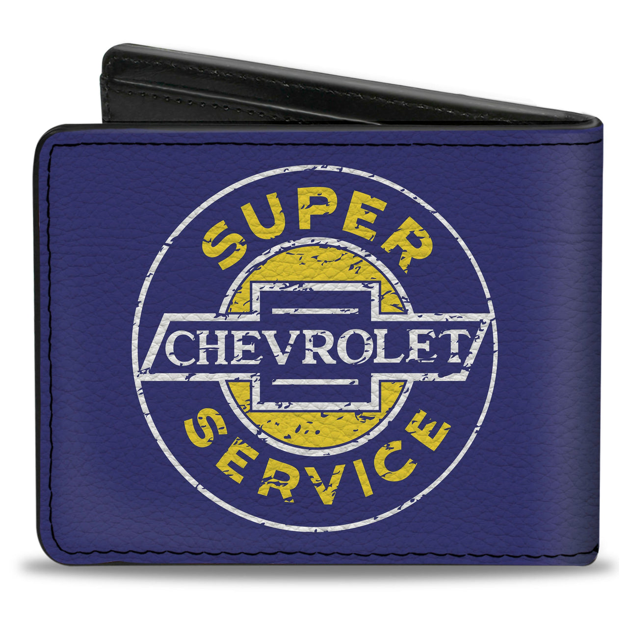 Chevrolet Super Service Logo Blue & Yellow Bi-Fold Wallet
