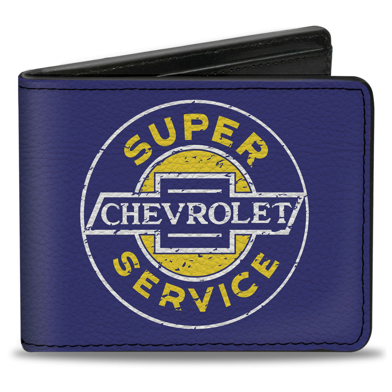 Chevrolet Super Service Logo Blue & Yellow Bi-Fold Wallet
