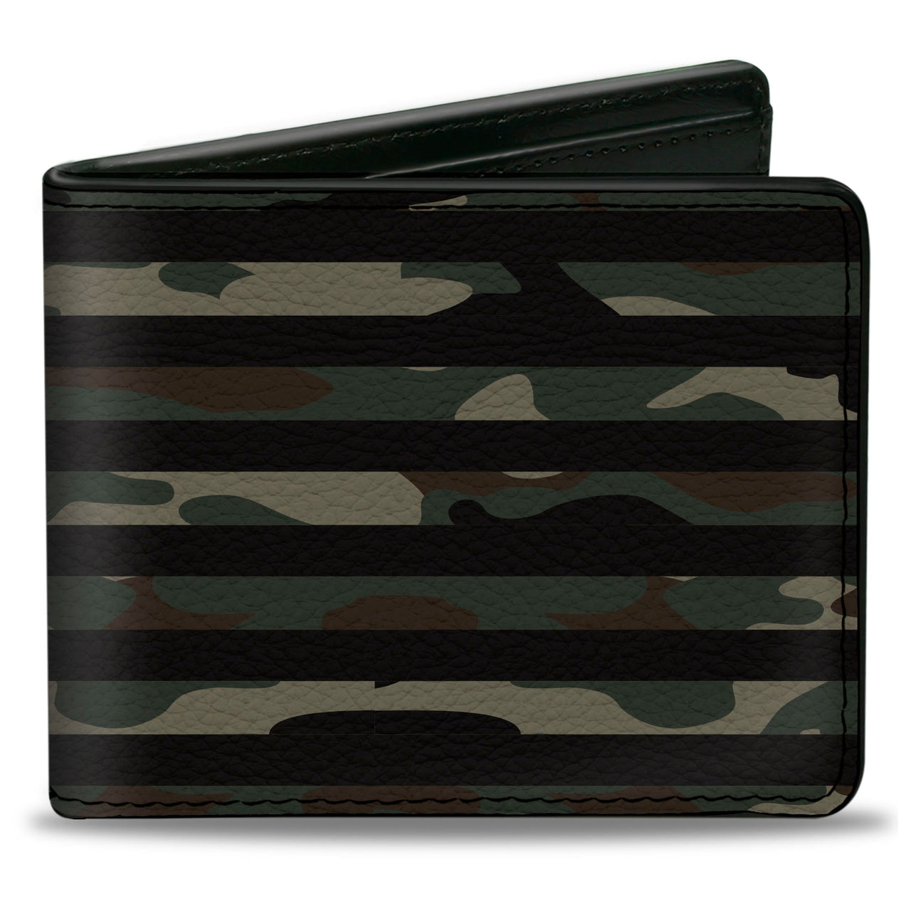 Chevrolet Bowtie American Flag Weathered Camo Olive & Black Bi-Fold Wallet