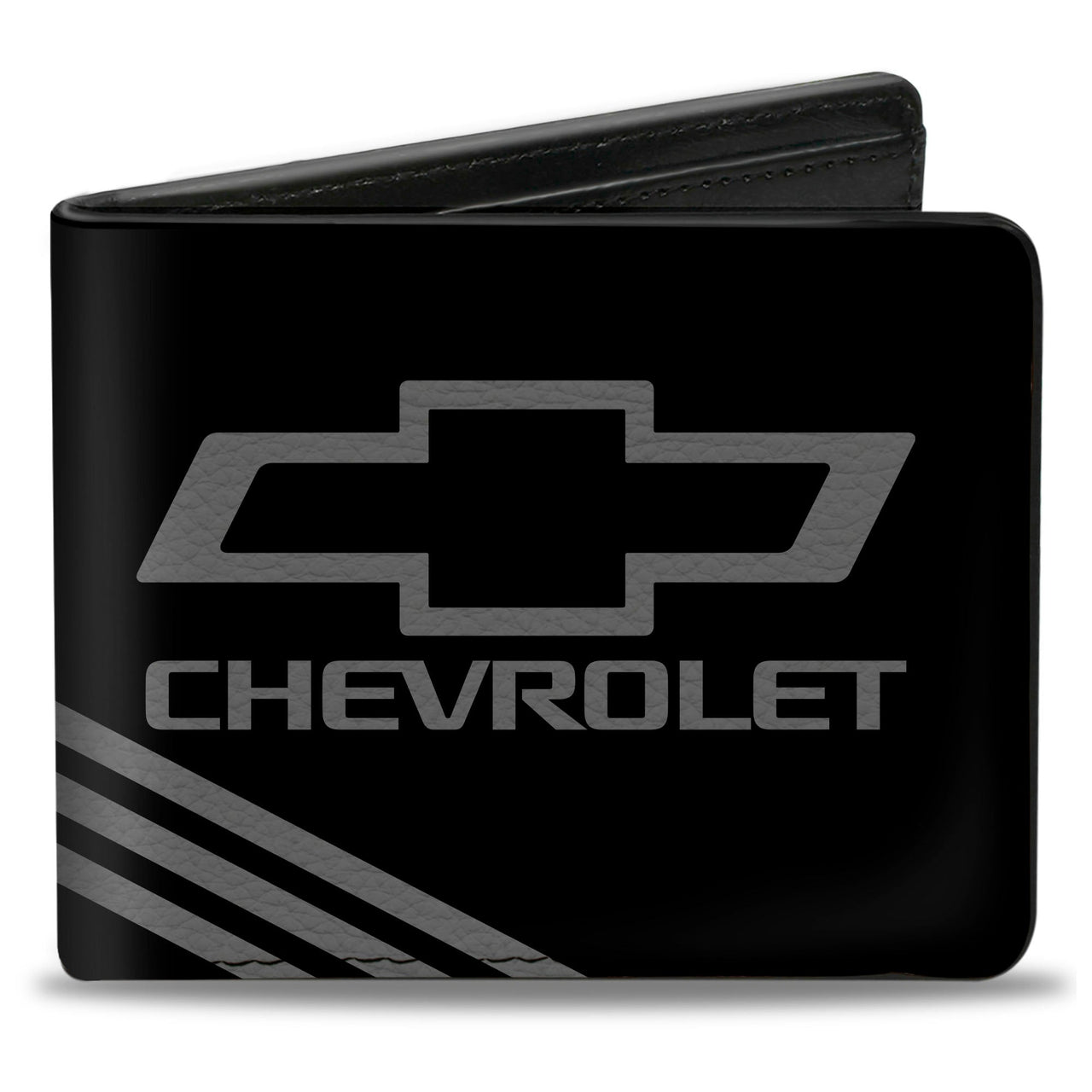 Chevrolet Bowtie 3-Stripe Black & Charcoal Bi-Fold Wallet