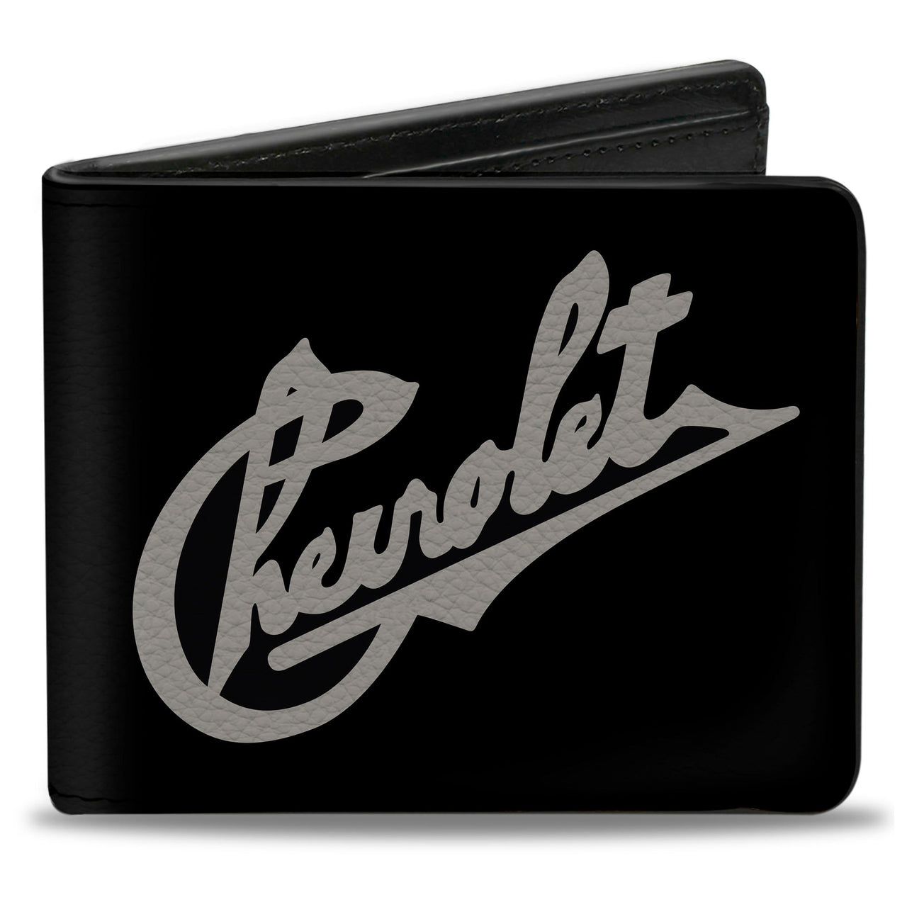 Chevrolet Heritage Script Slant Black & Tan Bi-Fold Wallet