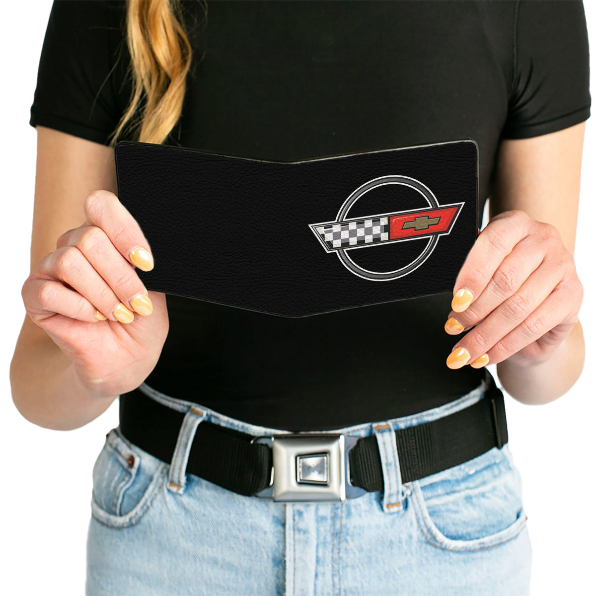 Corvette C4 Checker Bowtie Logo Bi-Fold Wallet | Corvette Store Online