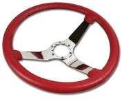 1982-1982 Corvette Leather Steering Wheel - Red W/Chrome Spokes - CA-X23826-Corvette-Store-Online