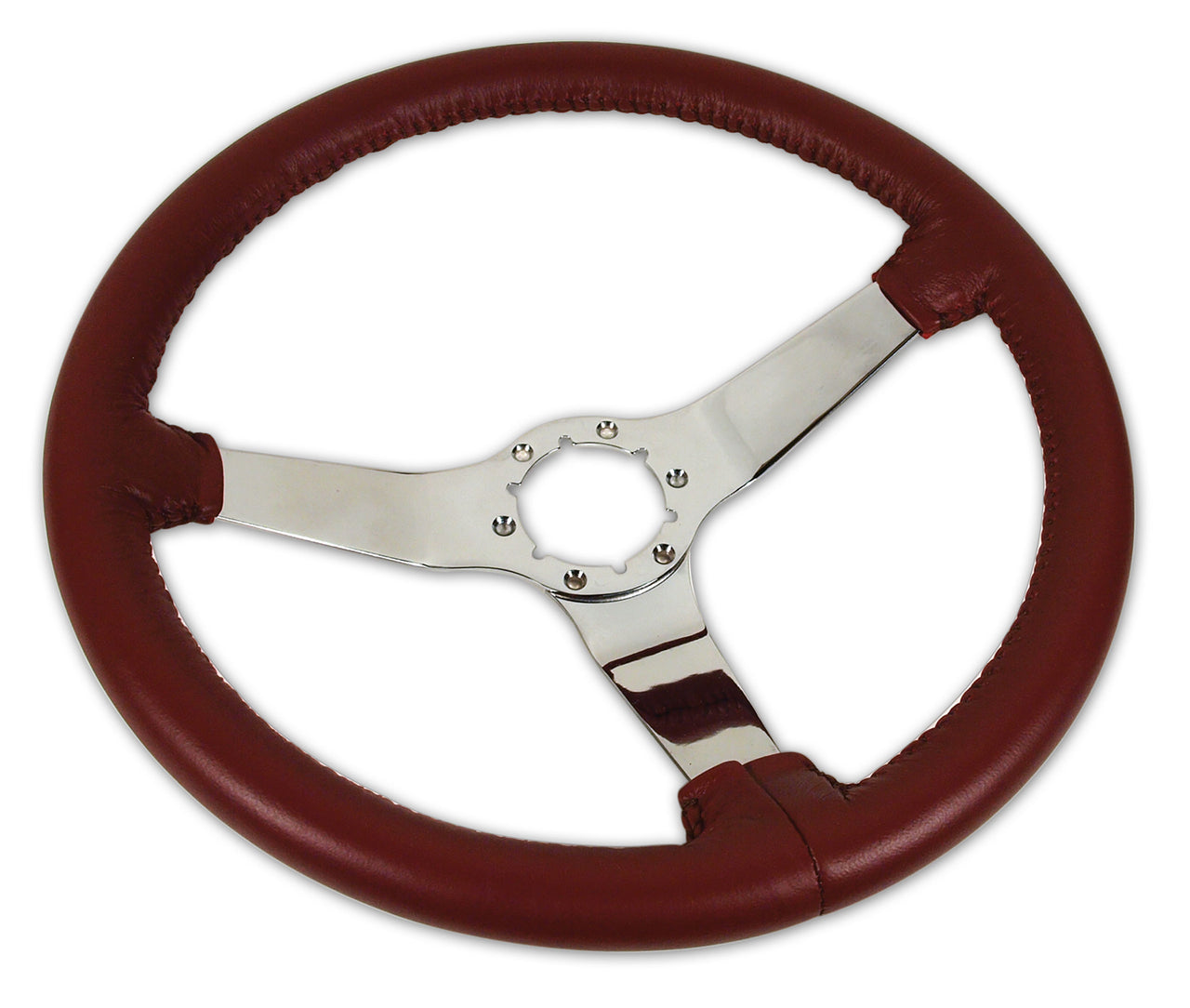 1978-1978 Corvette Leather Steering Wheel - Saffron W/Chrome Spokes - CA-X23833-Corvette-Store-Online