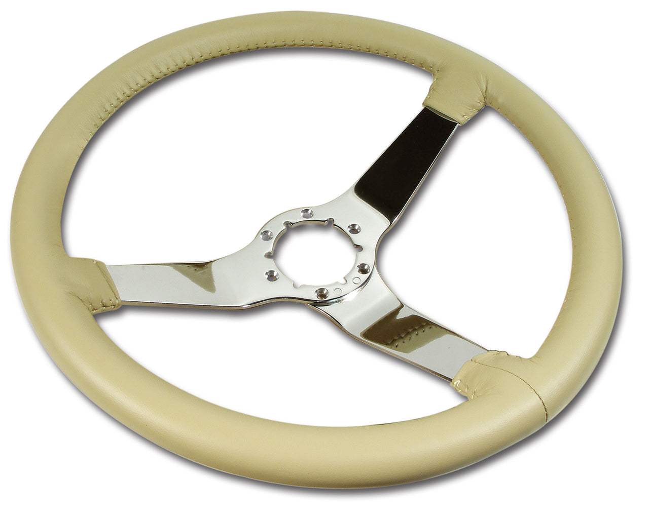 1977-1980 Corvette Leather Steering Wheel - Doeskin W/Chrome Spokes - CA-X23850-Corvette-Store-Online