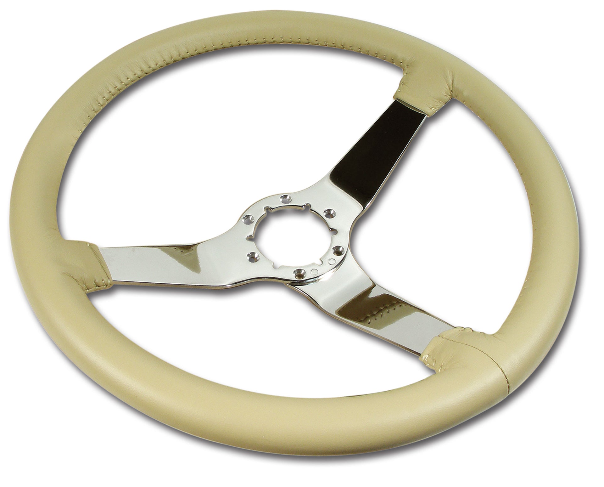 1977-1980 Corvette Leather Steering Wheel - Doeskin W/Chrome Spokes - CA-X23850-Corvette-Store-Online