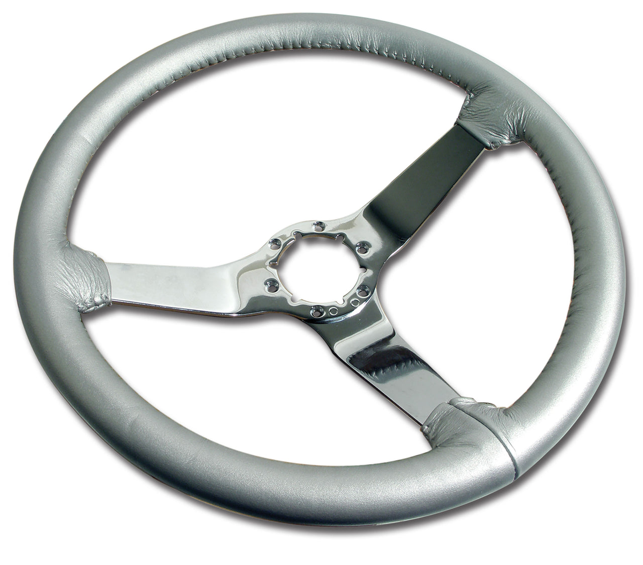 1978-1978 Corvette Leather Steering Wheel - Silver Pace W/Chrome Spokes - CA-X23862-Corvette-Store-Online