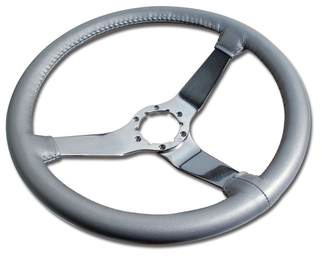 1981-1981 Corvette Leather Steering Wheel - Silver W/Chrome Spokes - CA-X23864-Corvette-Store-Online