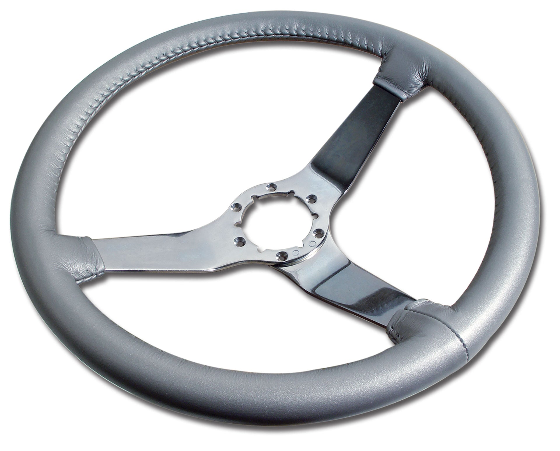 1981-1981 Corvette Leather Steering Wheel - Silver W/Chrome Spokes - CA-X23864-Corvette-Store-Online