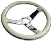 1979-1980 Corvette Leather Steering Wheel - Oyster W/Chrome Spokes - CA-X23866-Corvette-Store-Online