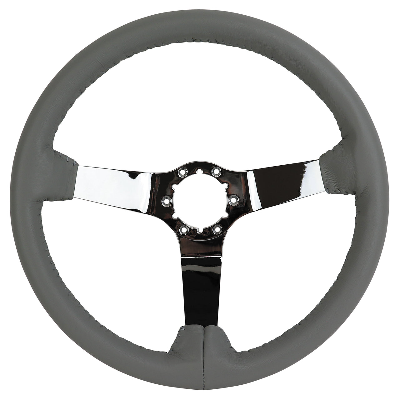 1982-1982 Corvette Leather Steering Wheel - Gray W/Chrome Spokes - CA-X23868-Corvette-Store-Online