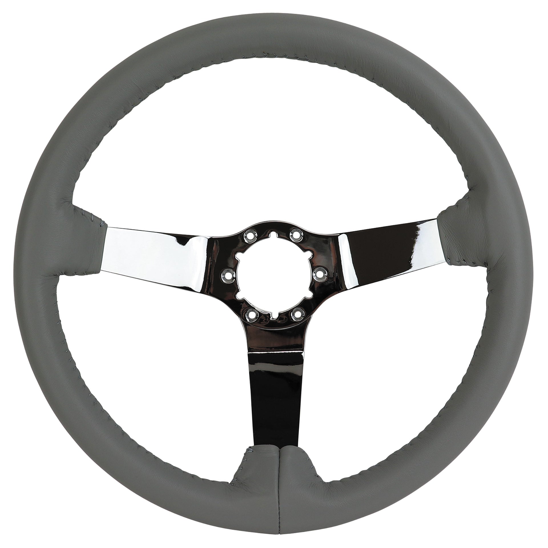 1982-1982 Corvette Leather Steering Wheel - Gray W/Chrome Spokes - CA-X23868-Corvette-Store-Online