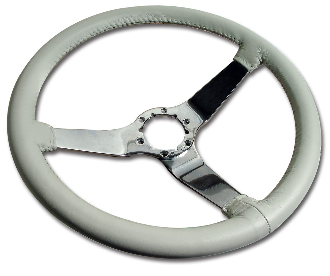 1978-1978 Corvette Leather Steering Wheel - Oyster W/Chrome Spokes - CA-X23873-Corvette-Store-Online