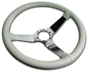 1978-1978 Corvette Leather Steering Wheel - Oyster W/Chrome Spokes - CA-X23873-Corvette-Store-Online