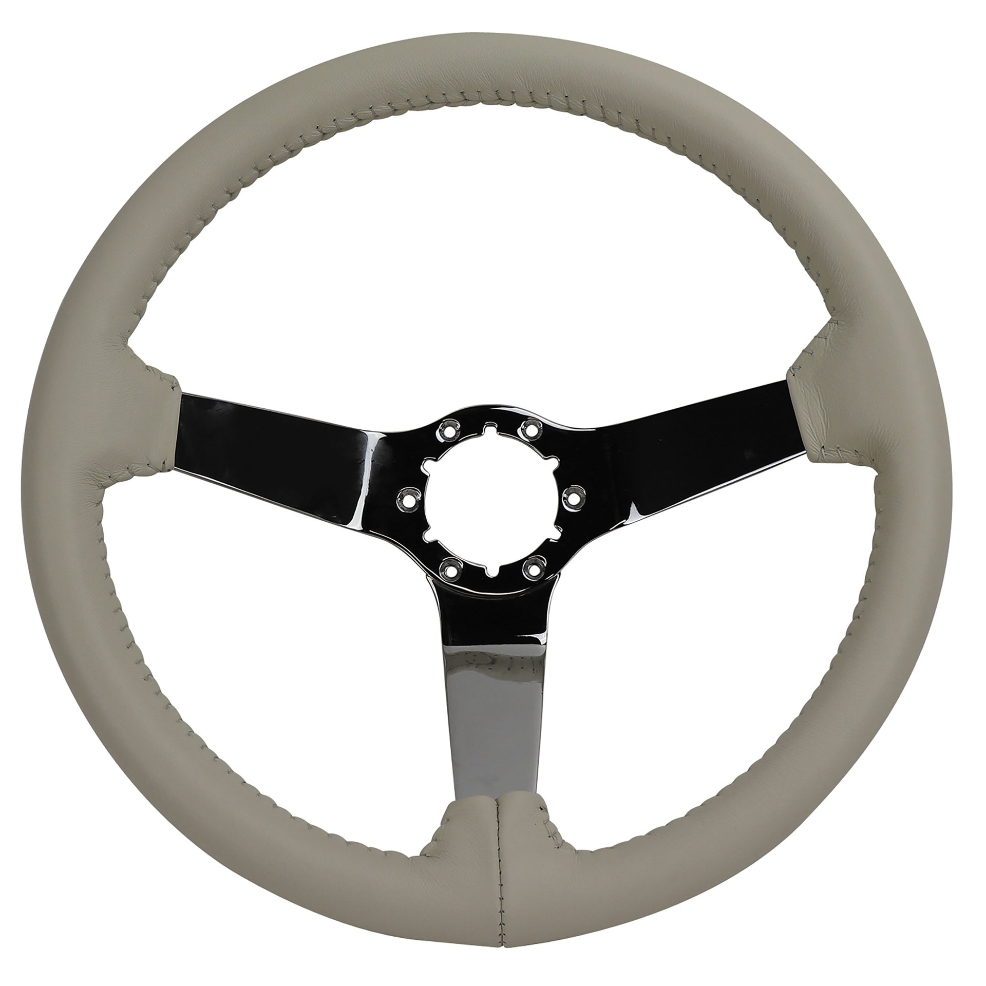 1977-1977 Corvette Leather Steering Wheel - White W/Chrome Spokes - CA-X23876-Corvette-Store-Online