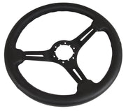 1968-1982 Corvette Leather Steering Wheel W/Slotted Black Spokes - Black - CA-X2553-Corvette-Store-Online
