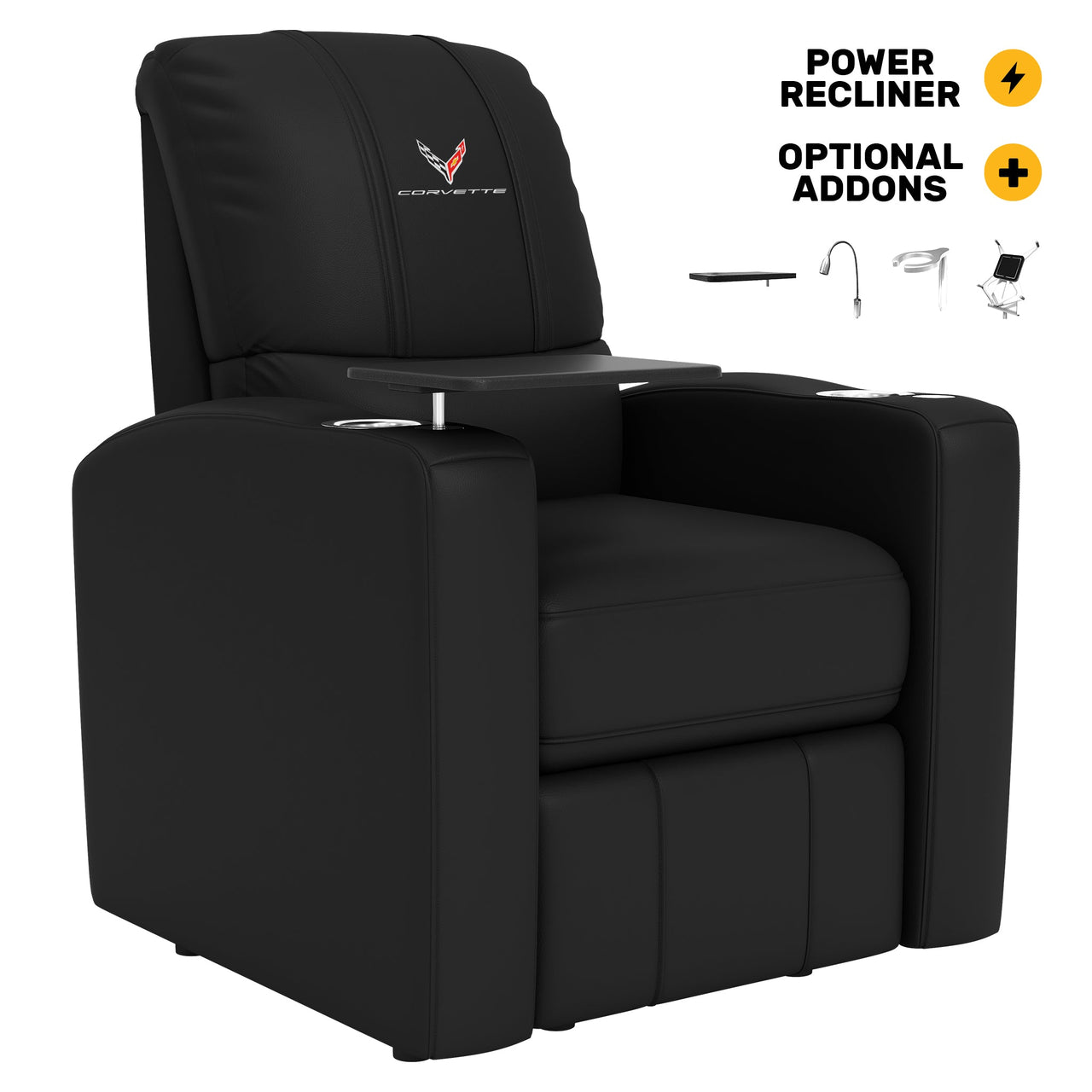 Stealth Power Plus Recliner with C8 Corvette Logo