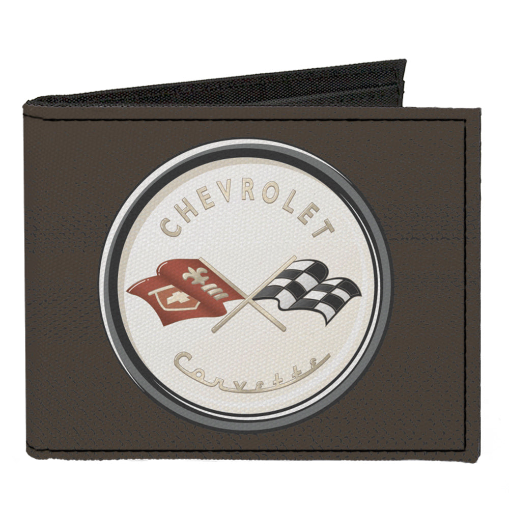 C1 Corvette Emblem Charcoal Gray Canvas Bi-Fold Wallet | Corvette Store ...