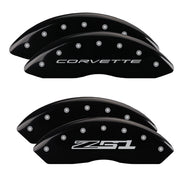 Corvette C8 Wordmark Front / Z51 Style 2 Rear, Black - C8 Corvette 4-Piece MGP Brake Caliper Covers
