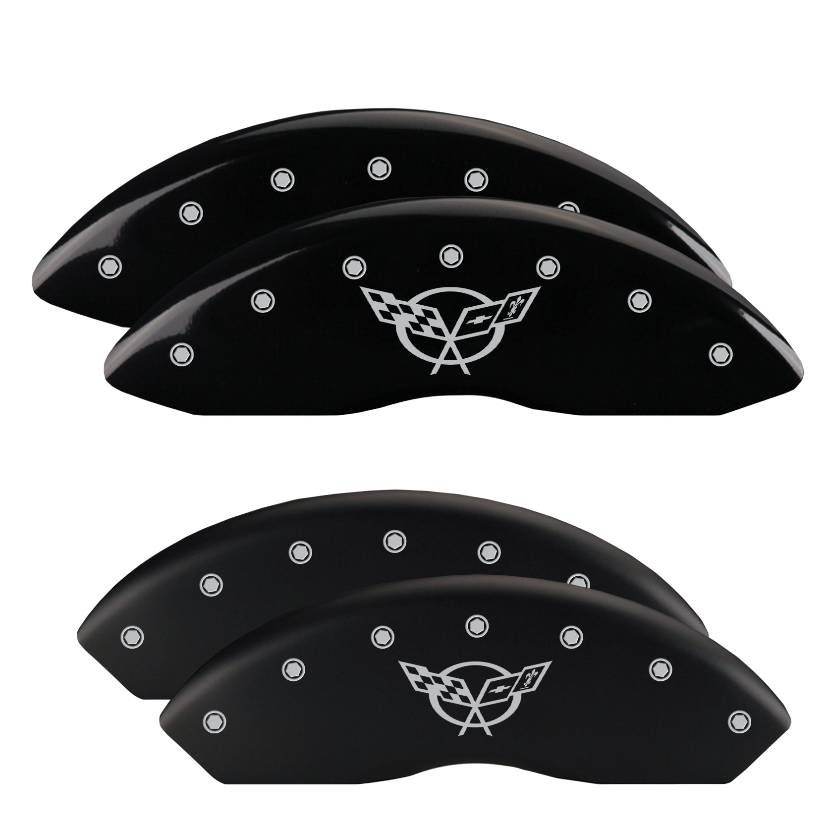 C5 Cross Flags Emblem, Black - C5 Corvette MGP Brake Caliper Covers