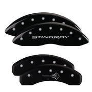 C7 Stingray Script Front / Stingray Emblem Rear, Black - C7 Corvette Stingray MGP Brake Caliper Covers